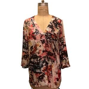 A.n.a. Long Sleeve V-neck Multicolor Pullover Top Size XL